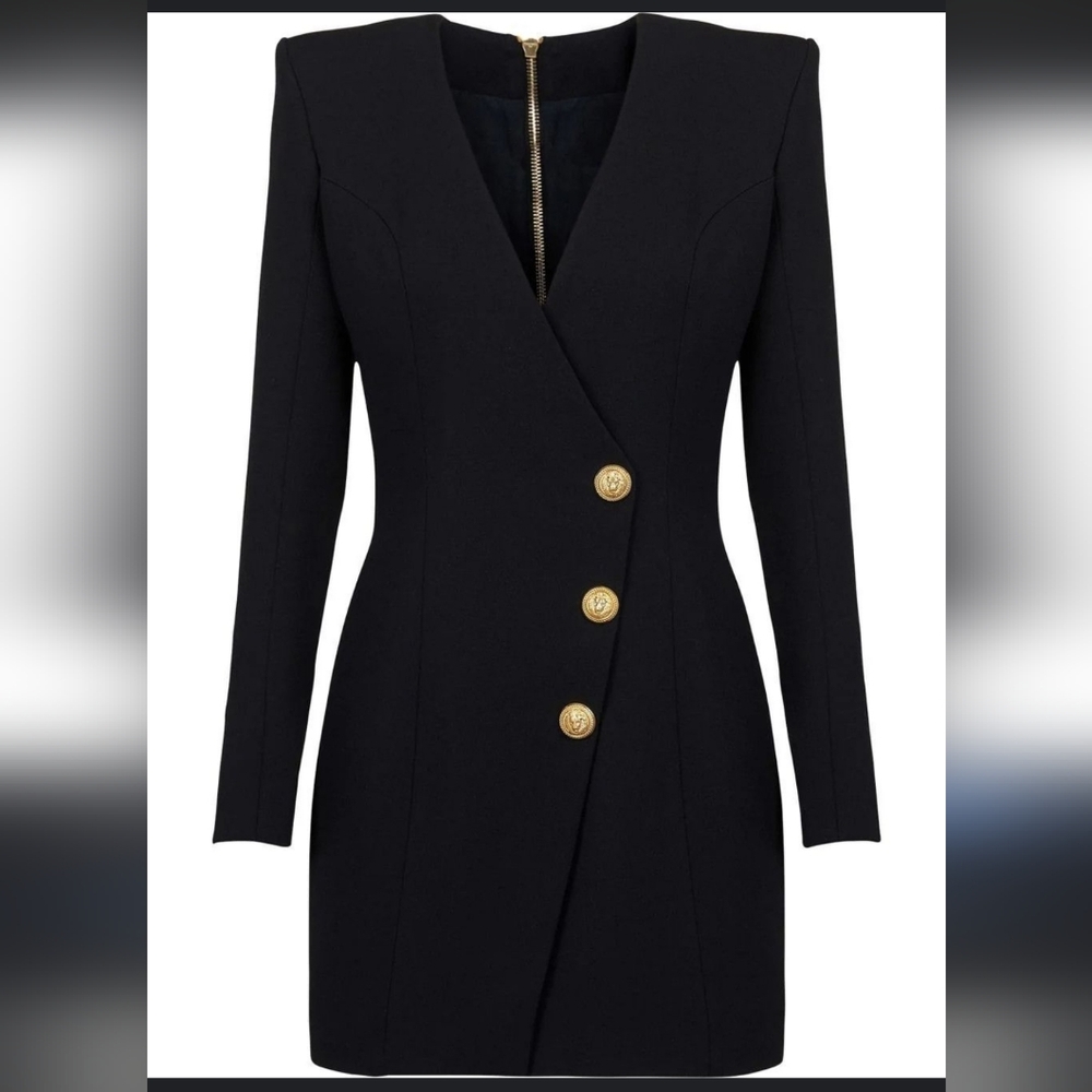 Balmain style mini black dress size 4